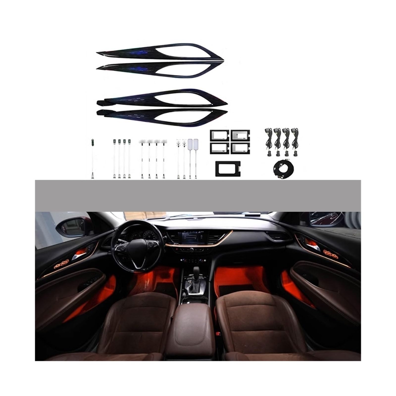 64 Colors 17 Lights Interior Atmosphere Light Compatible with Buick Regal 2017 2018 2019 2020 2021 2022 Symphony Atmosphere Light(A)