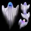 JPXH 3 Pack Light Up White Hanging Ghosts Outdoor Color Changing Ghost Halloween Decorations for Trees