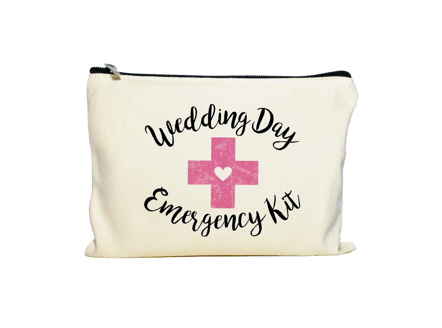 Moonwake Designs Wedding Day Emergency Kit Makeup Bag, Bridal Shower Gift, Wedding Survival Kit, Cosmetic Bag