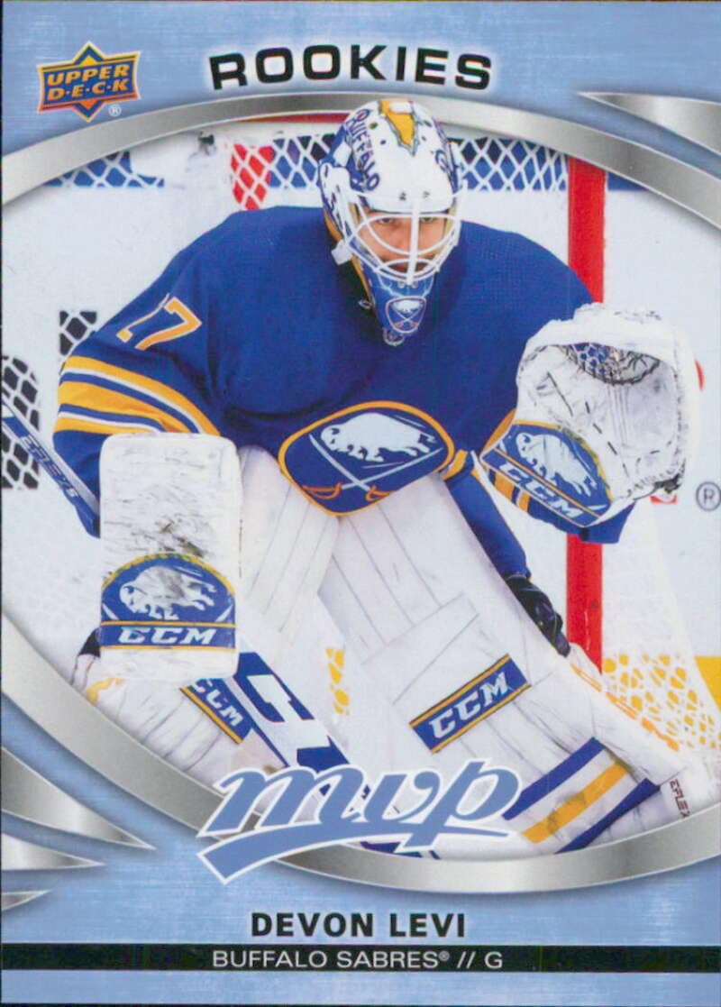 2023-24 Upper Deck MVP Hockey #249 Devon Levi RC Rookie Buffalo Sabres SP Short Print Official NHL UD Trading Card (Stock Photo Shown, card in Near Mint to Mint Condition)
