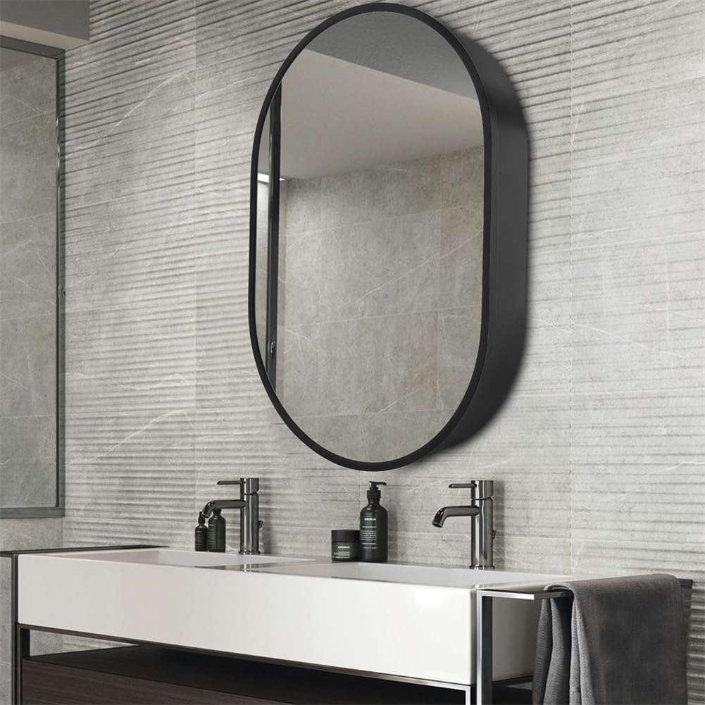 Movo Armadietto Per Medicinali Con Specchio - 61x76 Cm In Alluminio - Montaggio A Muro O Incasso