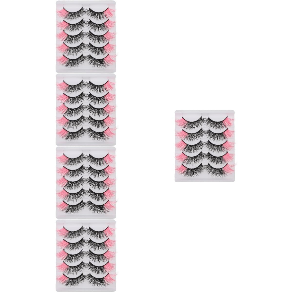 Baluue 25pares Pestañas Postizas De Color Fluorescente Extensiones De Maquillaje Reutilizable Para Bodas y