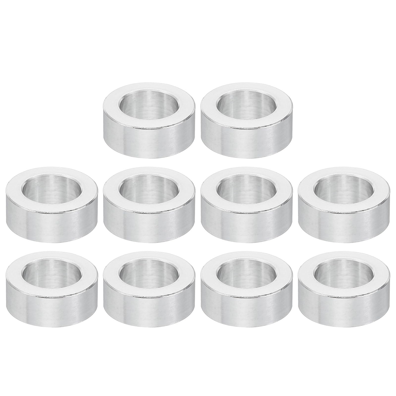 PATIKIL M12 Aluminium Spacers, 10 Stks Metalen Spacer Aluminium 12.5mm ID x 20mm OD x 8mm L Aluminium Spacer Schroef Standoff Ronde voor 1/2 of M12 Schroefbouten