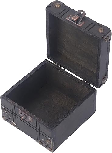 Vintage Wooden Box Retro Antique Decorative Jewelry Storage Box with Lock for Home Decor Photography Props Packaging Composite Wood Alloy 11x11x8cm