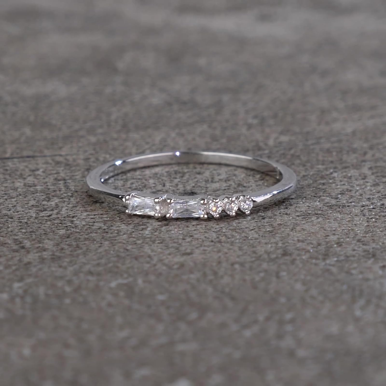 Anillo de boda para mujer, oro auténtico, delicado diamante cultivado en laboratorio, alianzas de boda de oro blanco para mujeres