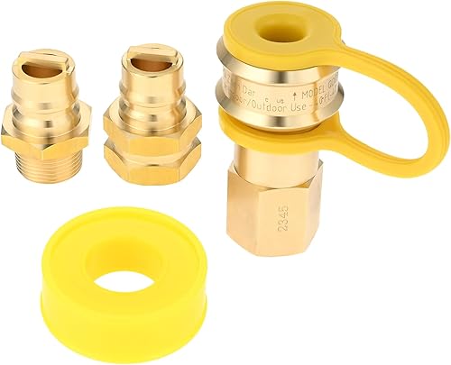 HZ-MONSTAR Accesorios de enchufe de conexión rápida de gas hembra y macho de 34 pulgadas, generador de combustible dual de latón macizo, manguera de