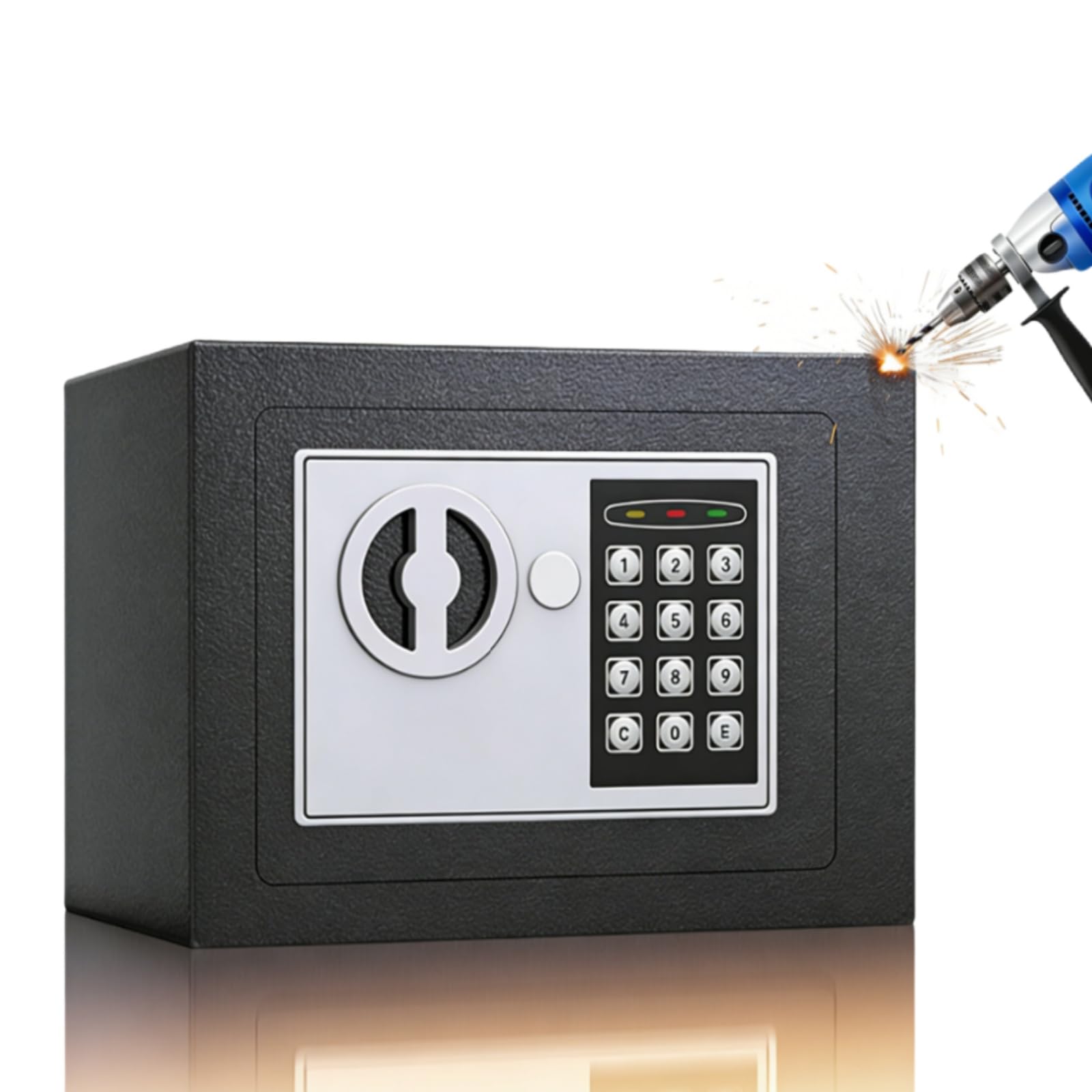 Home Digital Safe Electronic Cabinet Cash Box, Steel Construction Money 4.6L Small Safe Box for Home, Boxes with Two Keys, High Security Safe Homes Office Money Cash Steel Safe for Homes Office