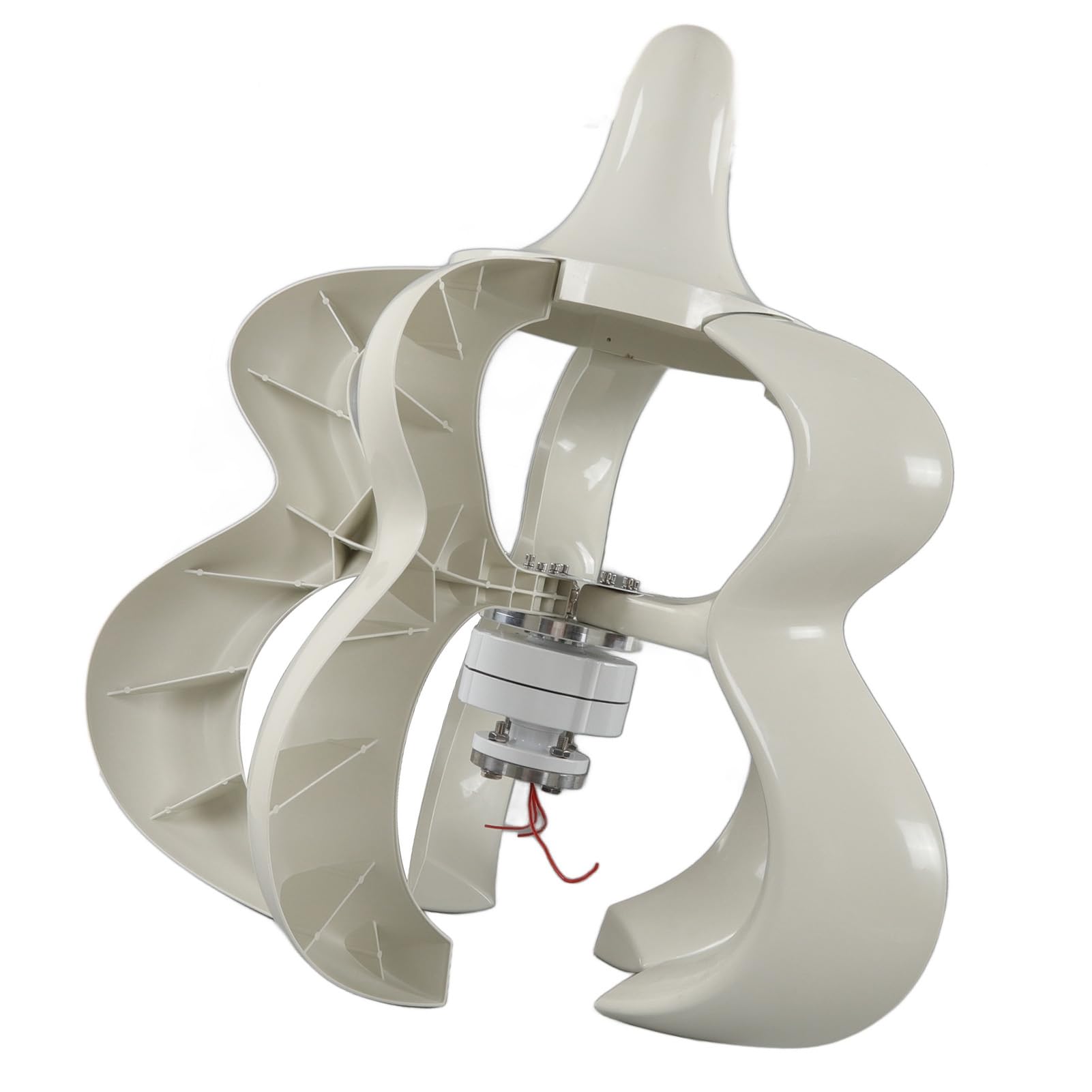 Kit Generatore Eolico 12V 24V Ad Albero Verticale con 5 Pale per Uso Esterno a Energia Solare Domestica (200 W)