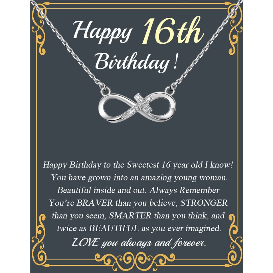 BNQL 16th Birthday Necklace Gifts for Girls 16 Year Old Birthday Gifts 16th Birthday Jewelry Sweet 16 Gifts for Daughter Niece Sister Friends