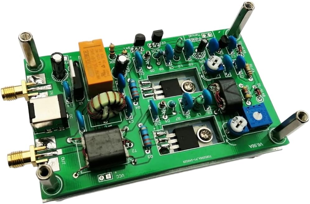 30W Shortwave Power Amplification Board for CW SSB High Frequency RF Ham, 3-28MHz Linear Amplifier with Automatic T/R Switching and Heatsink, PCB 60x100mm