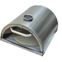 Mont Alpi 14"W x 15"D Universal Stainless Steel Compact Portable Side Burner Pizza Oven with 9" Pizza Stone + Glass Door and Thermometer- Fits all Mont Alpi MAi805 and MAi400 Outdoor Kitchen Islands