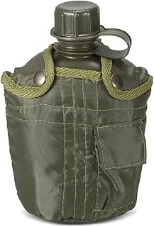 mewmewcat canteen bottle, 1L Outdoor Canteen Bottle Camping Hiking Backpacking Survival Water Bottle Kettle with Cover