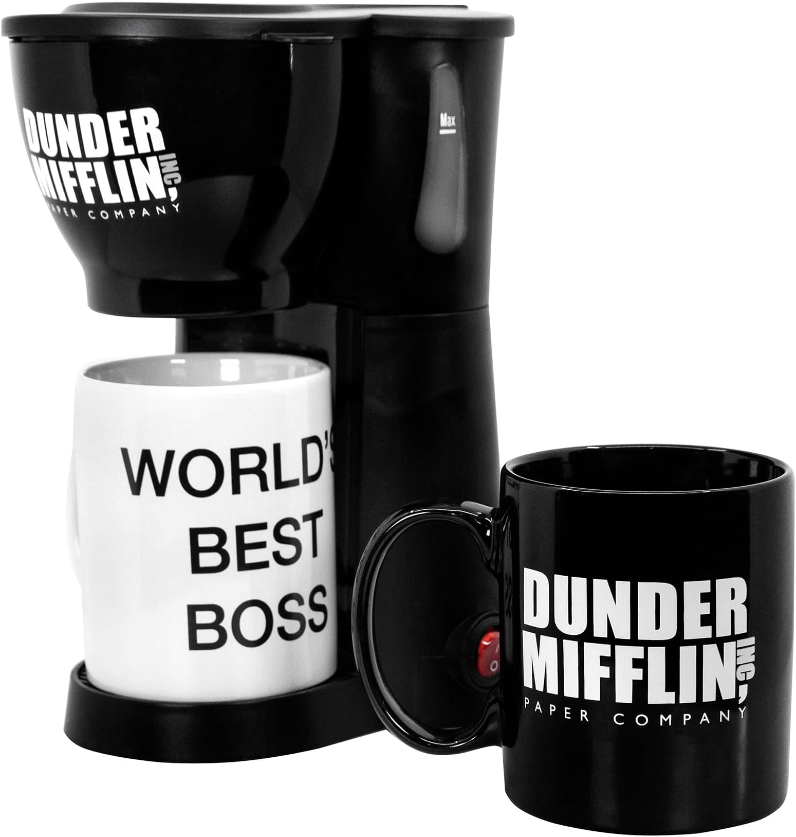 Uncanny Brands The Office Single Cup Coffee Maker Gift Set with 2 Mugs