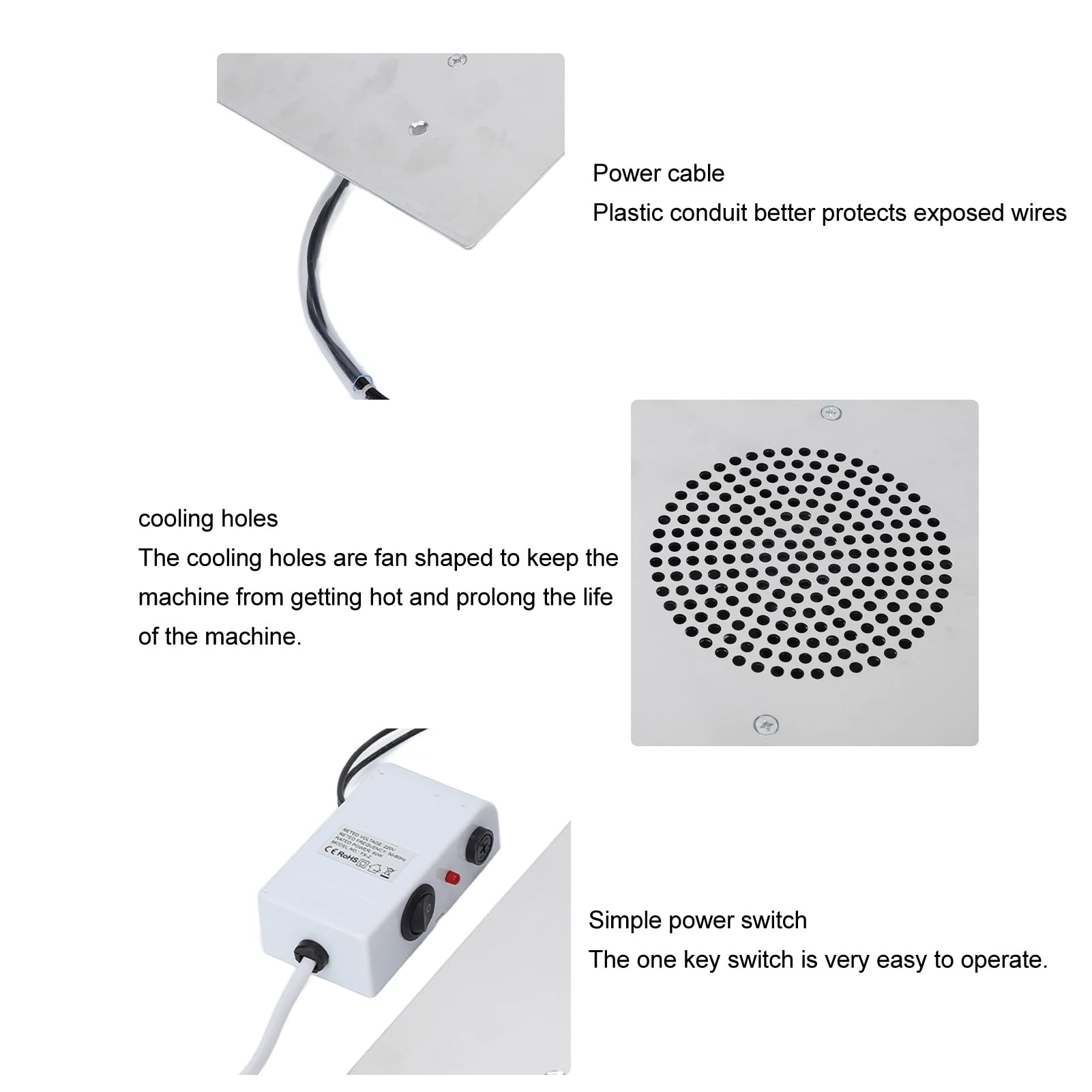 Aspirador de Polvo de uñas, Aspirador de Polvo de uñas Profesional de 60W, Extractor de Polvo de uñas con Almohadilla de Filtro Reutilizable, Aspirador de uñas con Ventilador