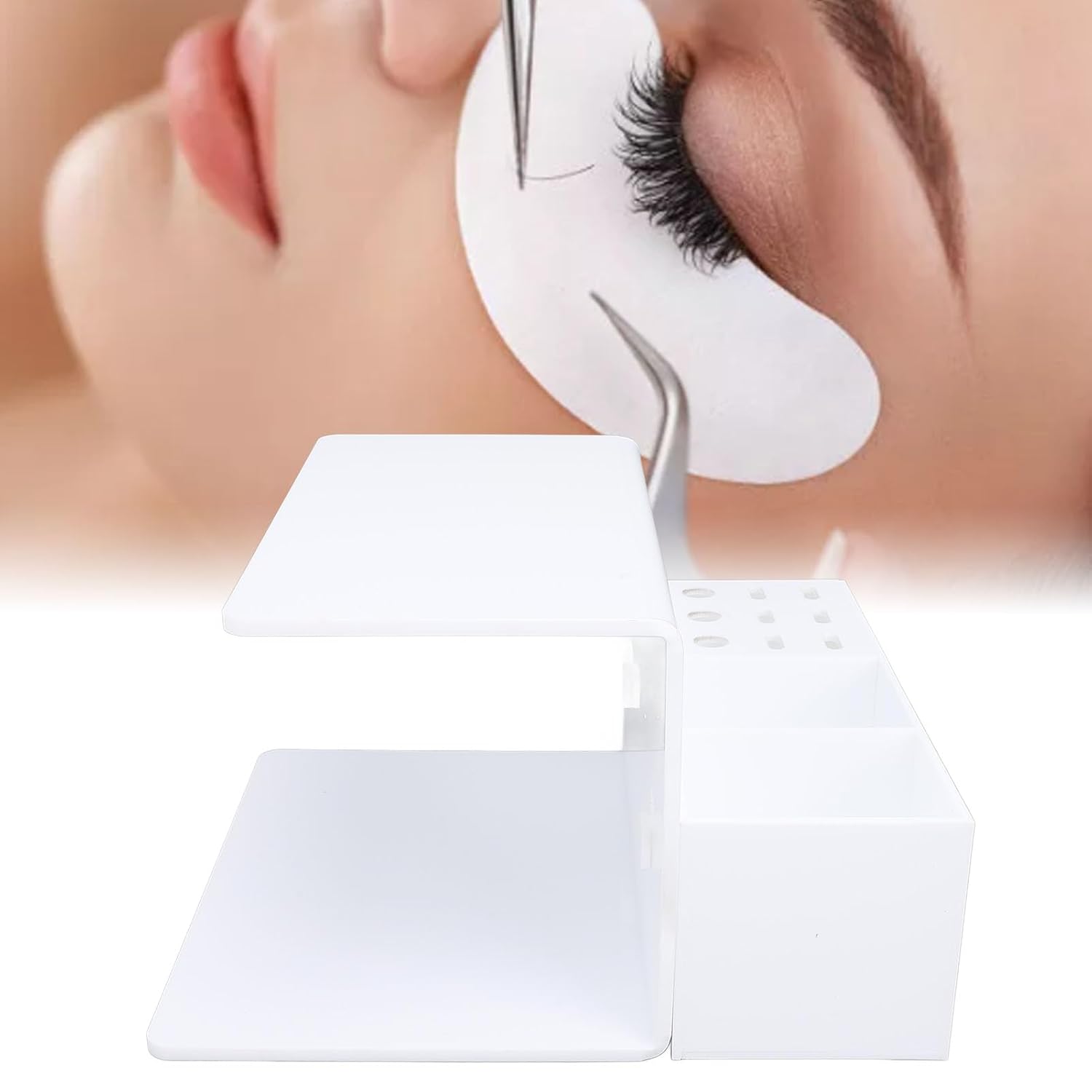 Acrylic Eyelash Extension Training Stand Salon Professional Shelf Organizer Beauty Cosmetic Display Cases Eyelash Grafting Pillow Rack Essential Tool for Practice School