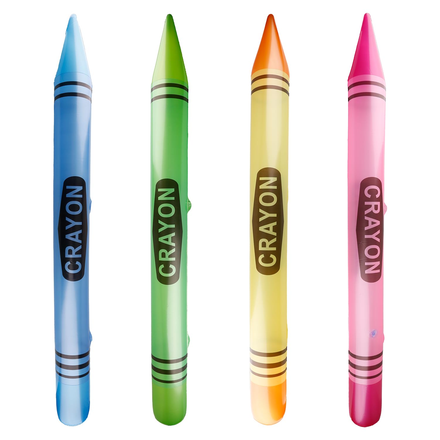 Gaomumu 4PCS Giant Inflatable Crayons, 41-Inch Jumbo Neon Crayon Balloons, Suitable for Classroom Decorations, Birthday Party, School Supplies, Back-to-School & Graduation Photo Props