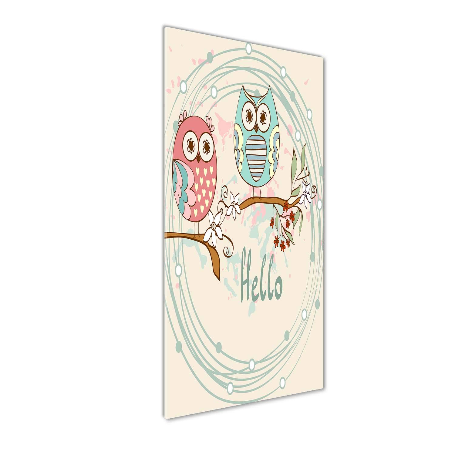 Tableau en verre acrylique Tulup 50x125 cm multicolore à motif de hiboux