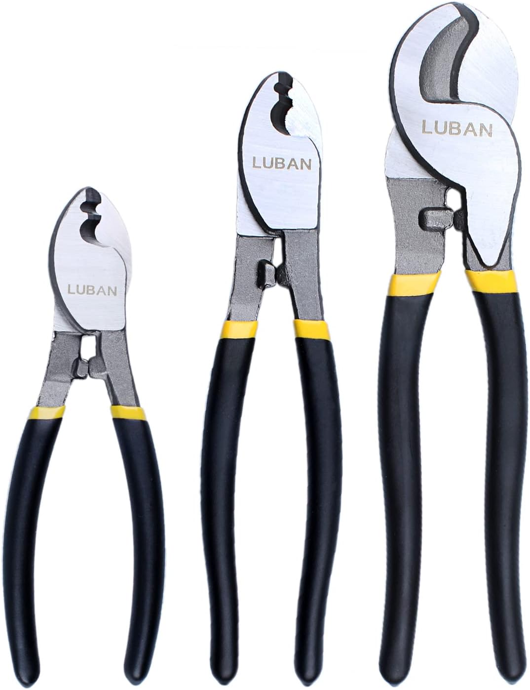6" 8" 10" Heavy Duty Cable Cutter Set, High Leverage Cutter for Aluminum, Copper, Wire, Communications Cable