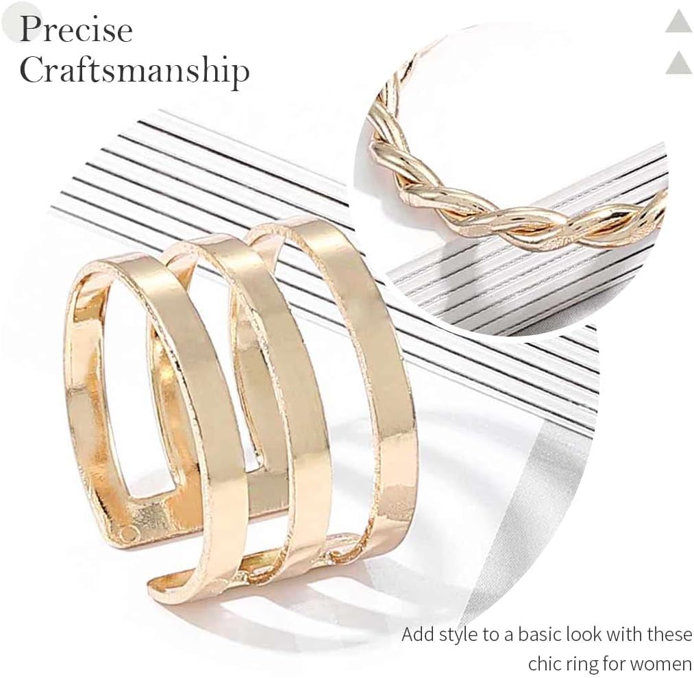 Aukmla Boho Knuckle Ring Sets Gold Cross Stackable Finger Rings Layered