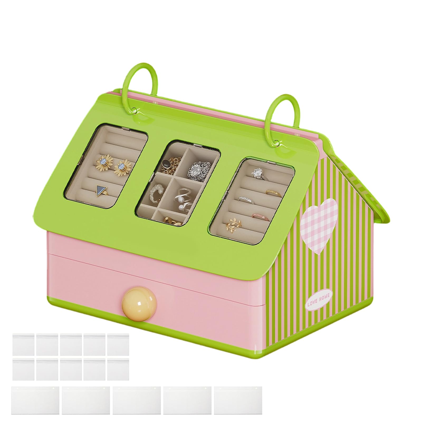 Aspetto Scatola portagioielli con cassetti multipli per bracciali Orecchini Organizzazione Soluzione per la decorazione della casa Portagioie