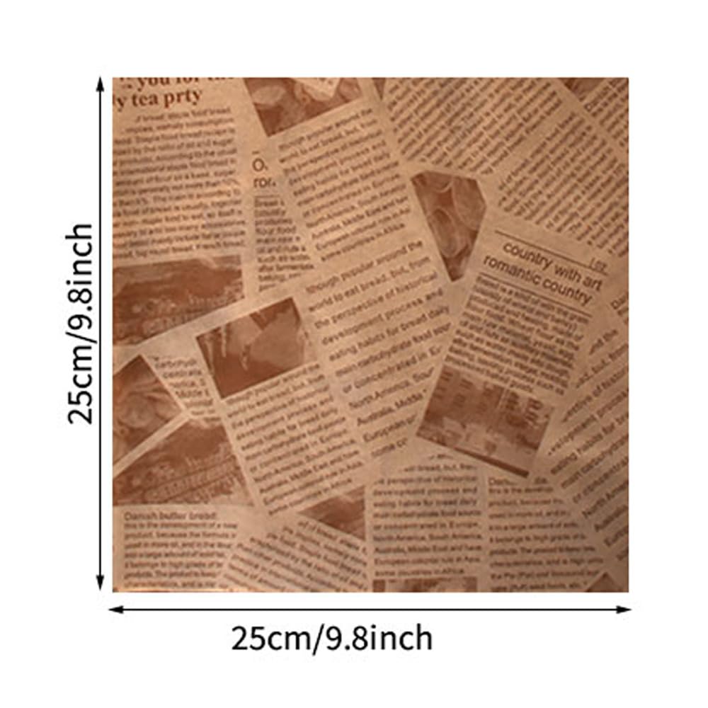 Backpapier Mit Zeitungsdruck – 100 Blatt, 25,4 X 25,4 Cm, Antihaftbeschichtet, Für Ofen & Mikrowelle