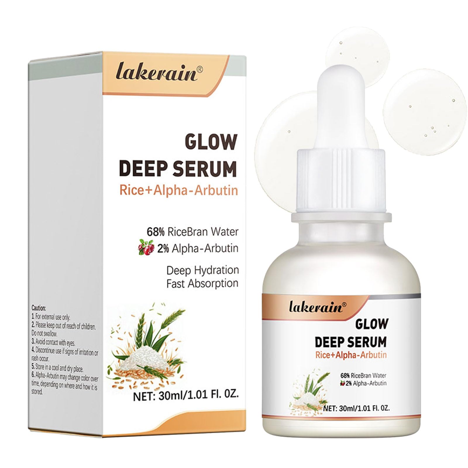 Getaria Glow Deep Serum for Face, 30ML Face Serum Rice Alpha-Arbutin, Dark Spot Remover Facial Serum for Dry Skin, Acne-prone, Sensitive Skin, Moisturizing, Brightening, Hydrationand Glowing Skin