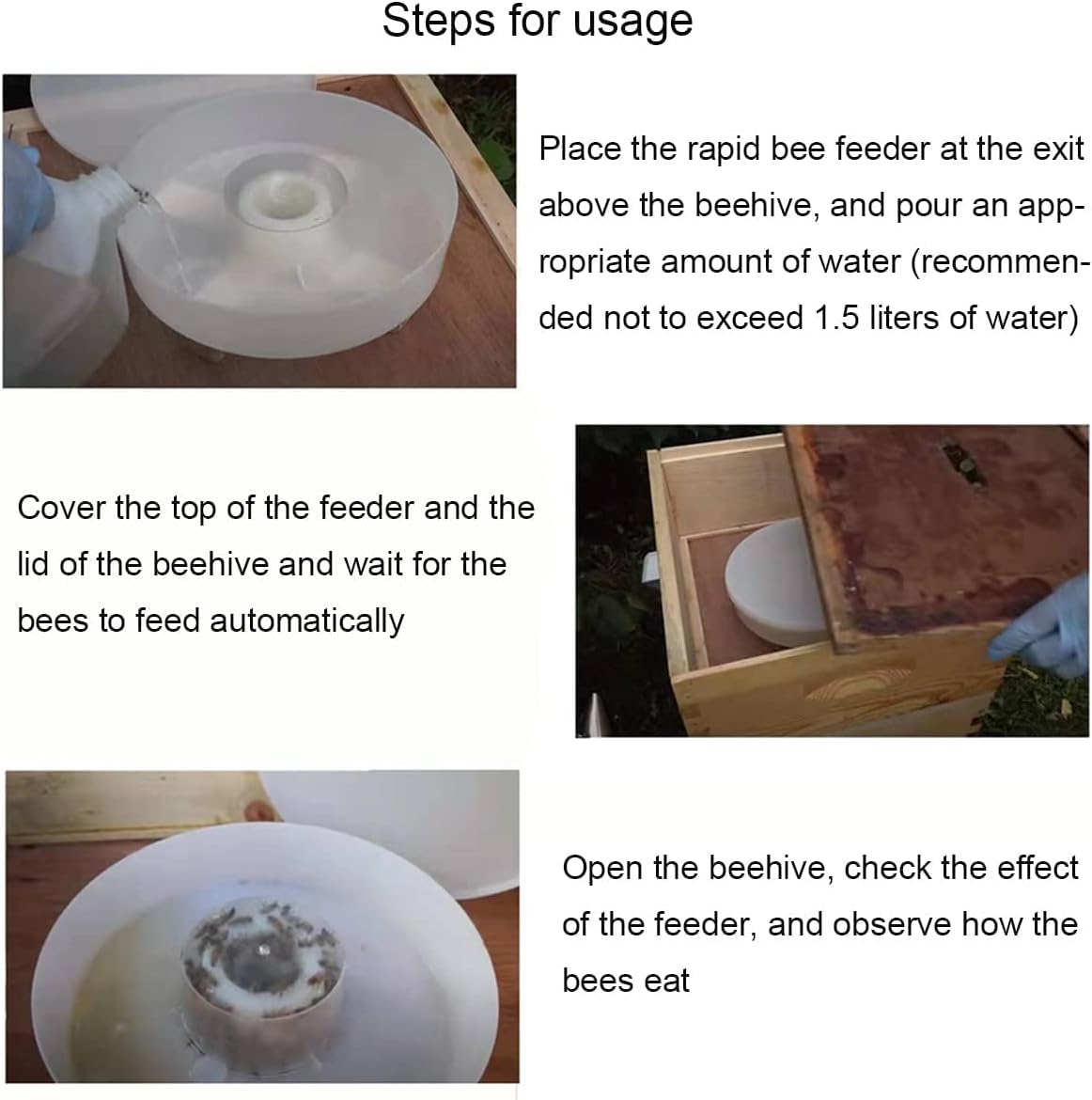 Aukbeefun 2 Pcs Rapid Round Bee Feeder White Bee Hive Top Feeder Professional Beekeeping Equipment