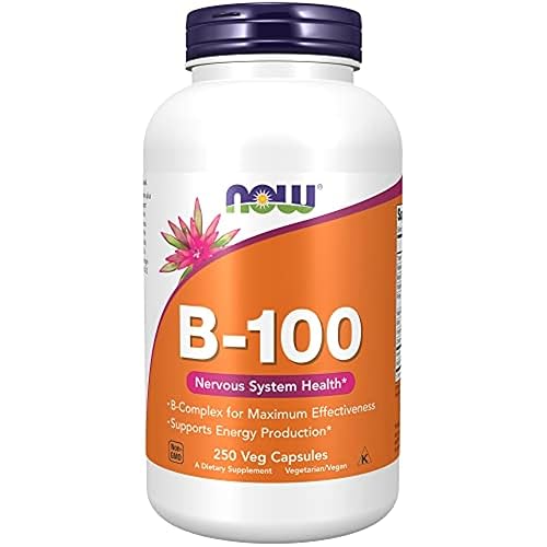 NOW Supplements, Vitamin B-100, Energy Production*, Nervous System Health*, 250 Veg Capsules - 250 Count (Pack of 1)