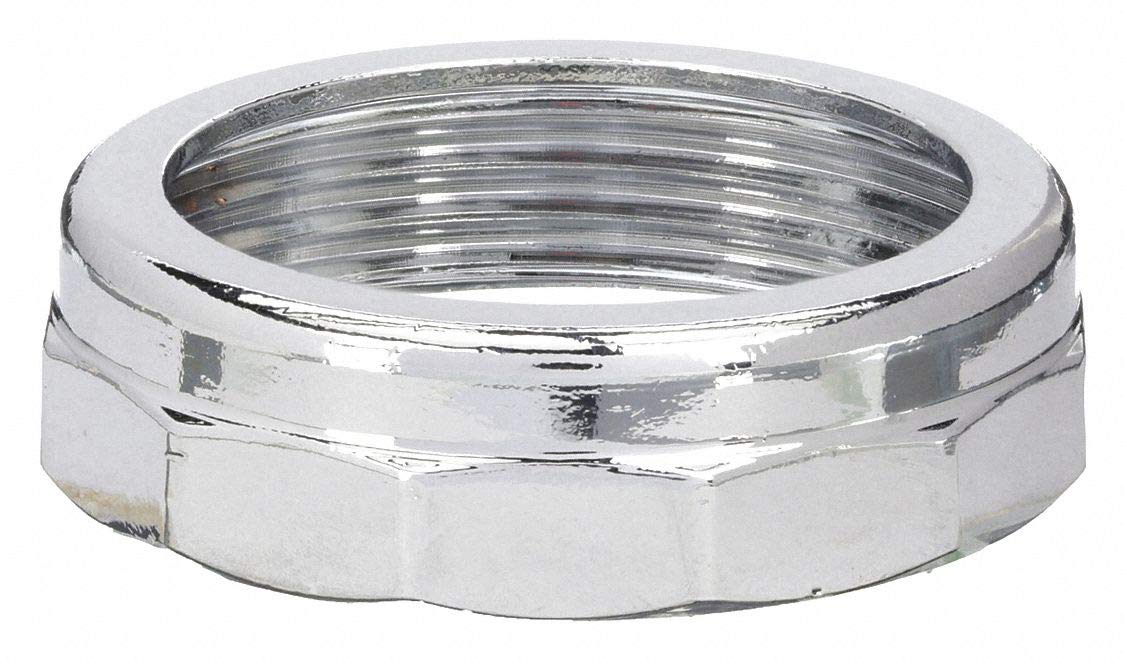 Slip-Nut: Zinc, Chrome Plated, Silver, 1 1/4 in Fits Pipe Size, Slip, 10 PK, 1PNW4, 1PNW4