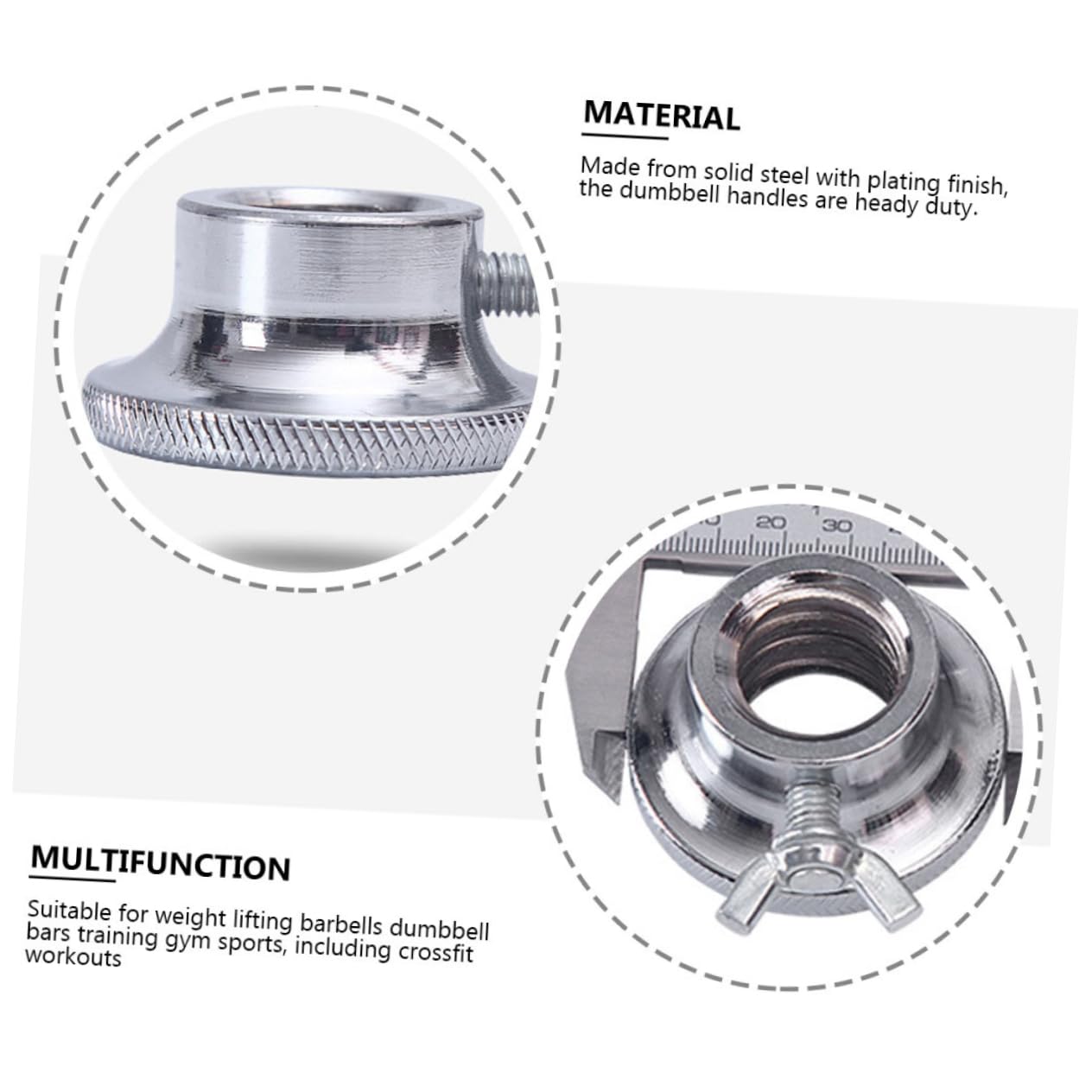 MUCKLILY Double Lock Barbell Lock Collars Dumbbell Nuts Iron Material Plating Process Shiny Solid Thickened