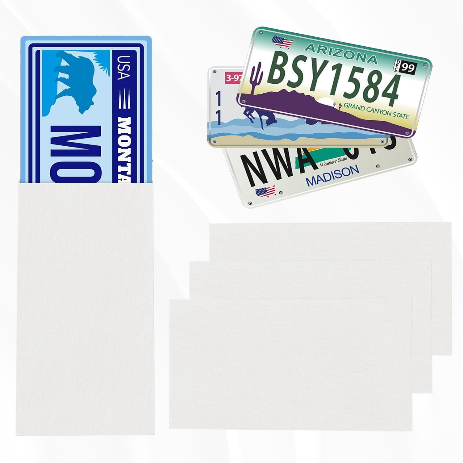 500 Pcs 13" x 6.5" White License Envelope with Self Seal White Business Envelopes Letter Size for License Plate (No Rigid)