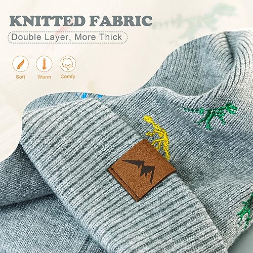 Image of XIAOHAWANG Knit Toddler Beanies Girls Boys Cute Kids Winter Hat Infant Dinosaur Baby Beanie Hats