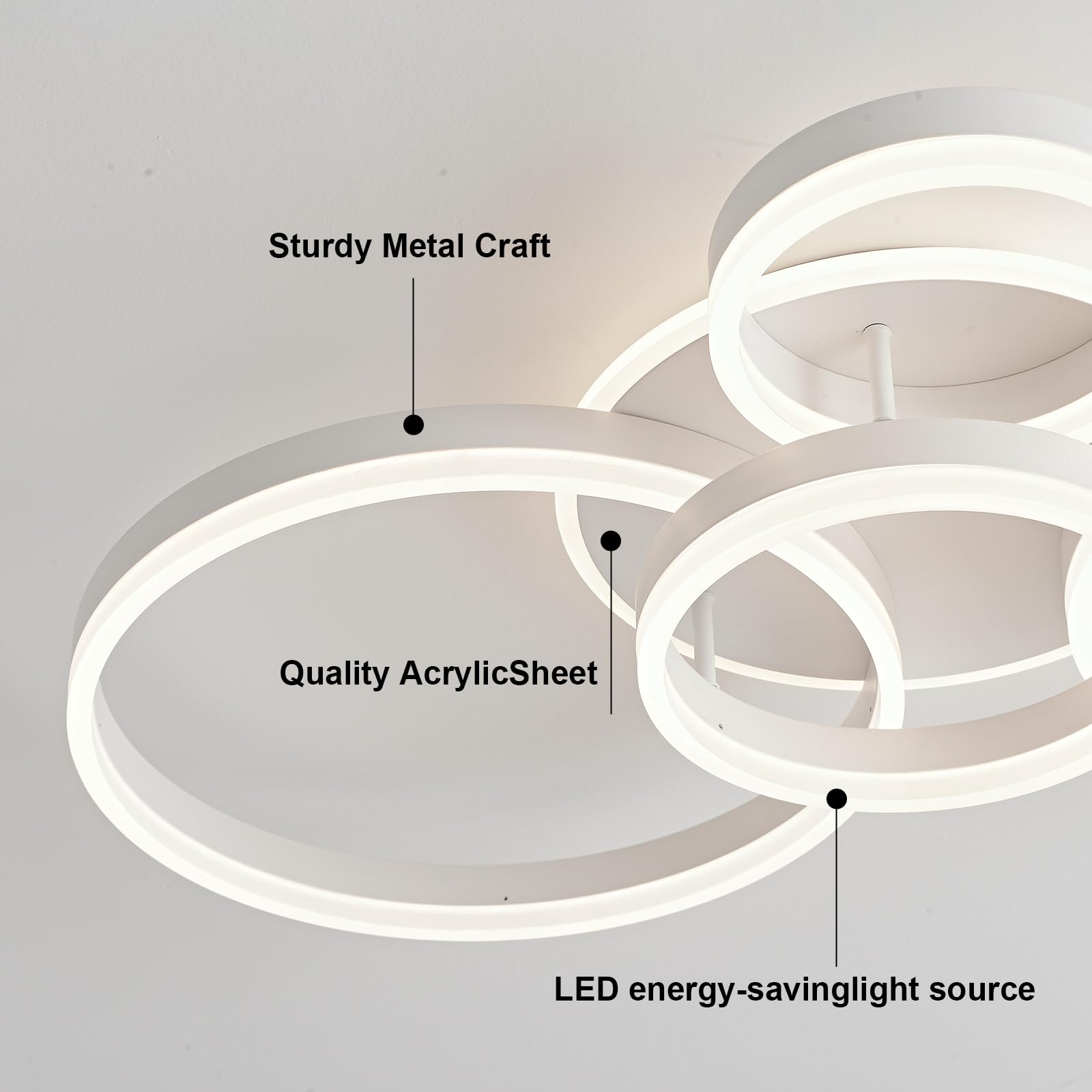 BLMYL Lampada da soffitto a LED dimmerabile, 3000 K – 6000 K, 72 W, 7200 lm, lampada da soffitto, 78 cm, anelli a LED, per camera da letto, cameretta dei bambini, cucina, corridoio