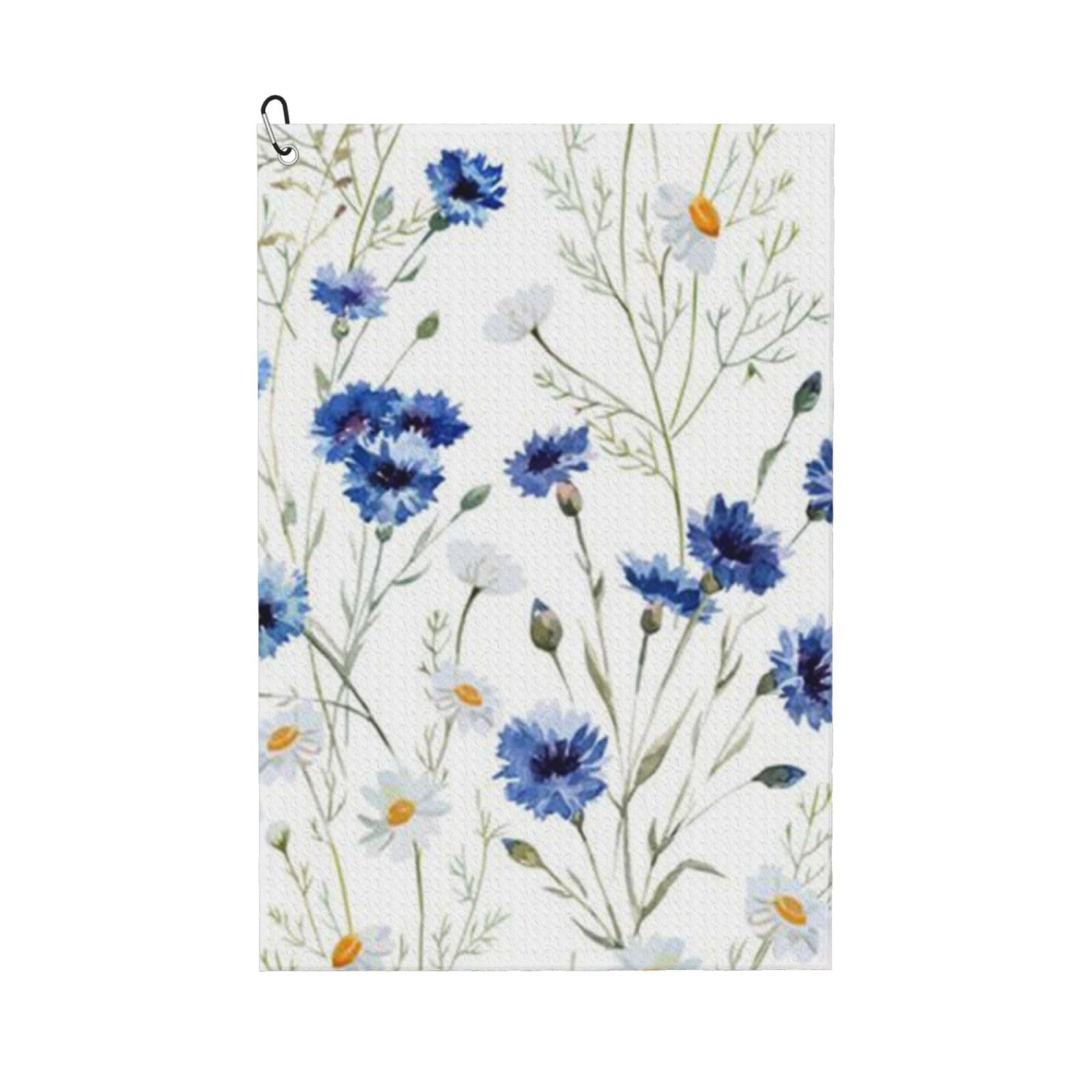 Hnnkloy Flowers And Cornflowers Daisies, 16x24 in Portable Waffle Golf Towels with Carabiner Clip for Golf Bag
