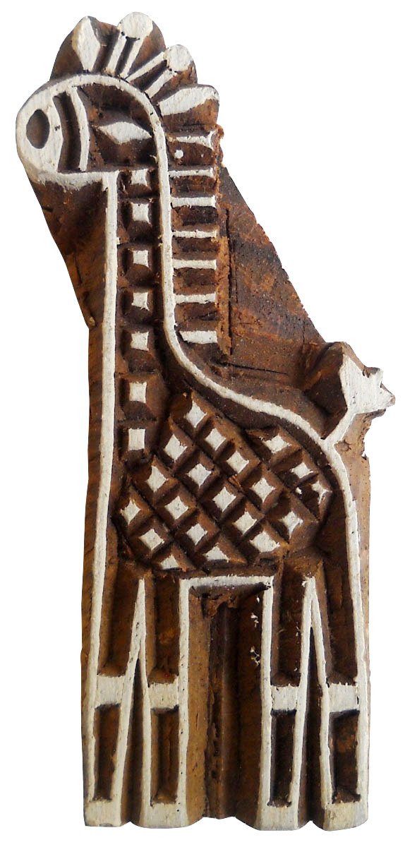 Royal Giraffe Design Wooden Printing Block/Stamp Textile Fabric Apparel Printing