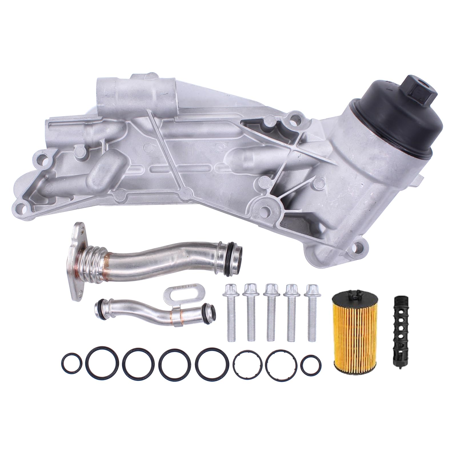 Ölfiltergehäuse Ölfilterbock Ölkühler Ölfilter Motoröl Kühler Gehäuse mit Filter Dichtungssatz Rohr Leitung für Astra H Astra J Astra K Insignia A Mokka X Zafira B Zafira C Tourer Cruze Trax 1.6 1.8