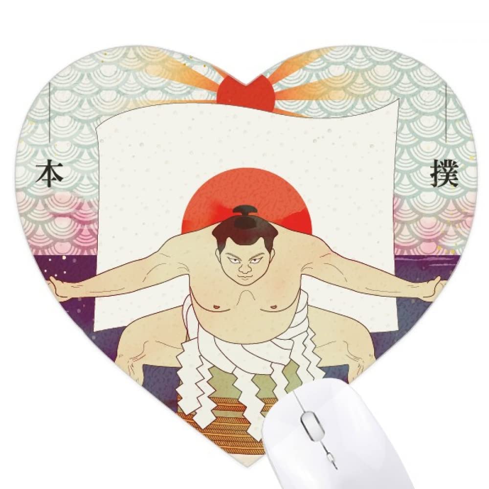 Mount Japanese Ukiyo-e Sumo Heart Mousepad Rubber Mat Game Office
