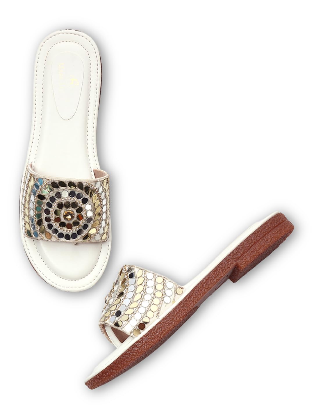 Women's PU Slip-On Fashion Flats | Embellished | Round Toe-image-26