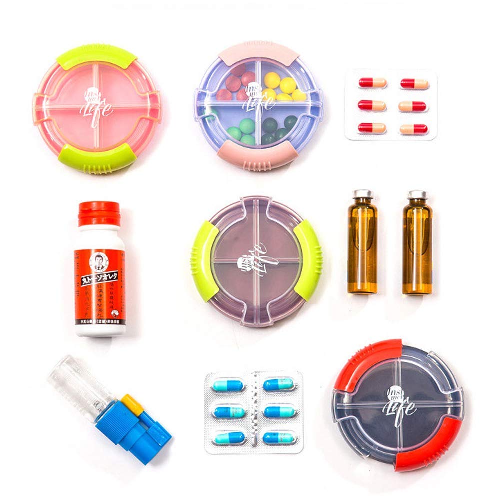Pastillero,Organizador De Pastillas,Pastillero,Sin BPA,Pastillero Organizador,Portátil,Desmontable,con 4 Compartimentos,Diseño Abierto Y Compartimentos Grandes,Contiene Vitaminas,Aceite De H