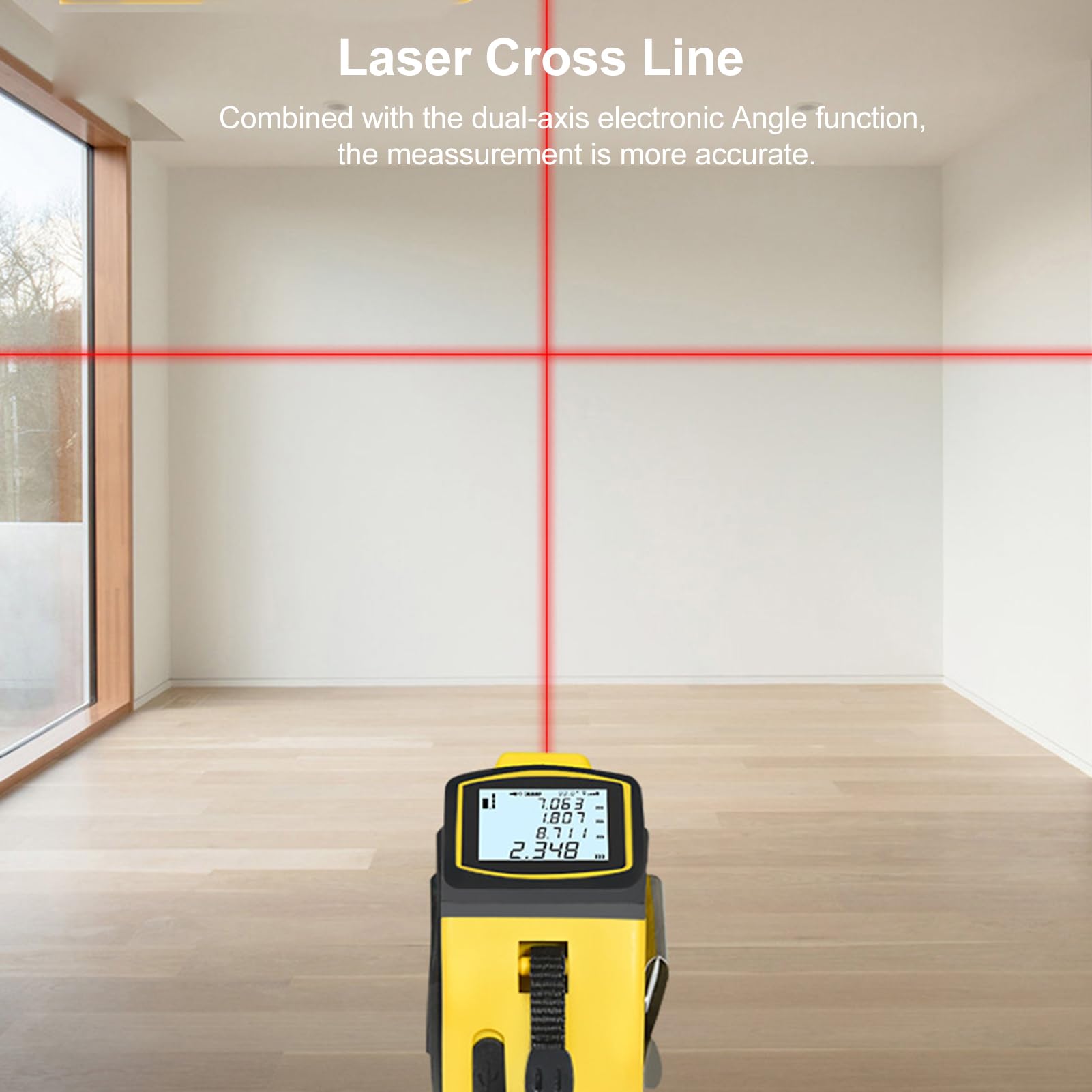Socobeta Cinta Métrica Láser 131 Pies 40 M Herramienta de Medición Láser Medidor de Distancia con Retroiluminación para Construcción de Viviendas Industrial (Cinta Métrica 5m+ 40m+Cruz)
