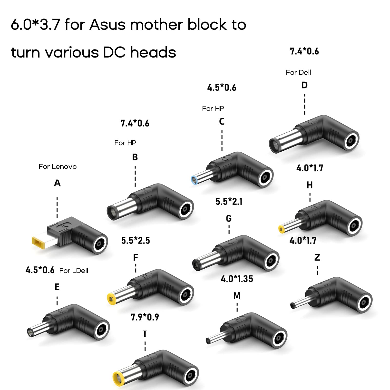 Amazon.co.jp: ラップトップ電源アダプタコネクタプラグ 6.0x3.7mm