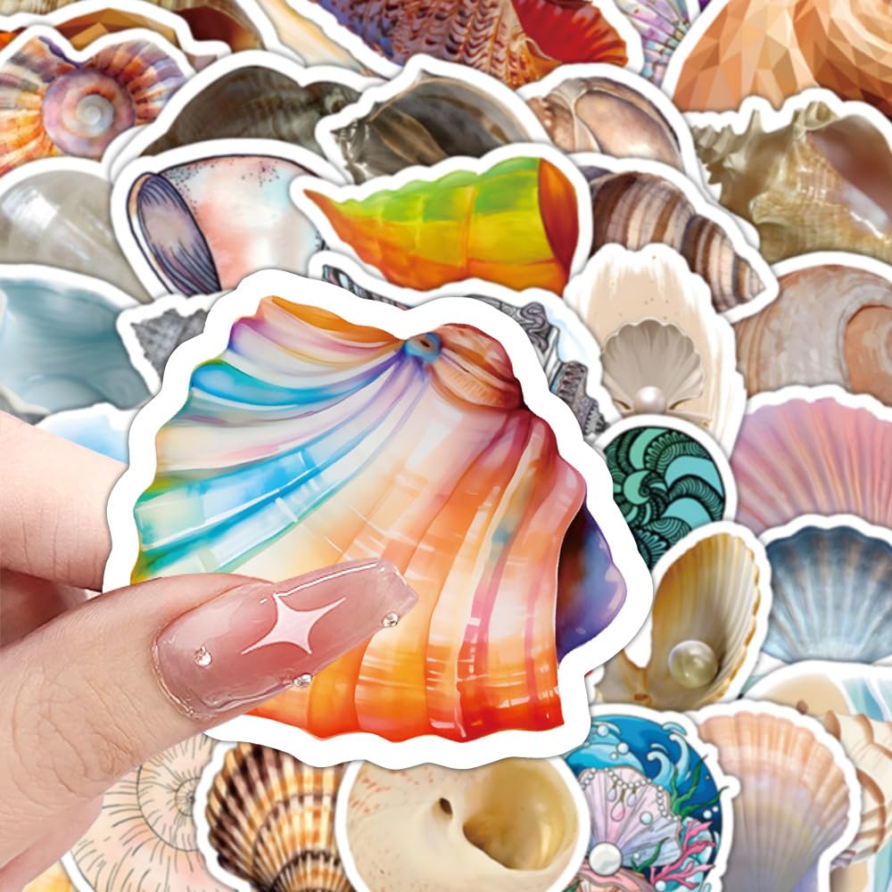 50 Pieces Funny Shell Stickers for Water Bottle - Image 2