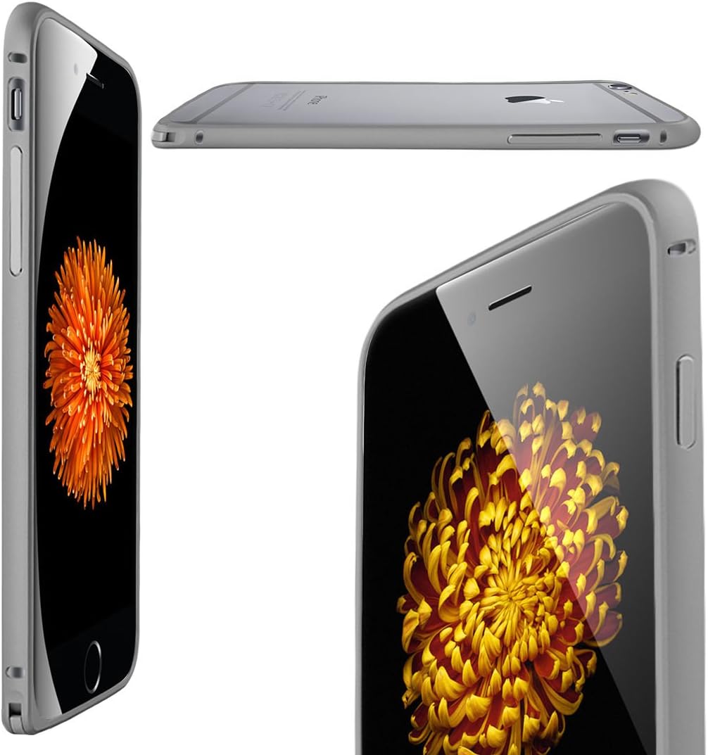 iPhone 6 Plus Case,Genisen iPhone 6 Plus (5.5-inch) [Iron Plus Series] Metal Frame Aluminum Bumper Case with -Tempered Glass LCD Film-Luxury Case for iPhone 6 Plus (5.5) (2014)-(Space Gray)