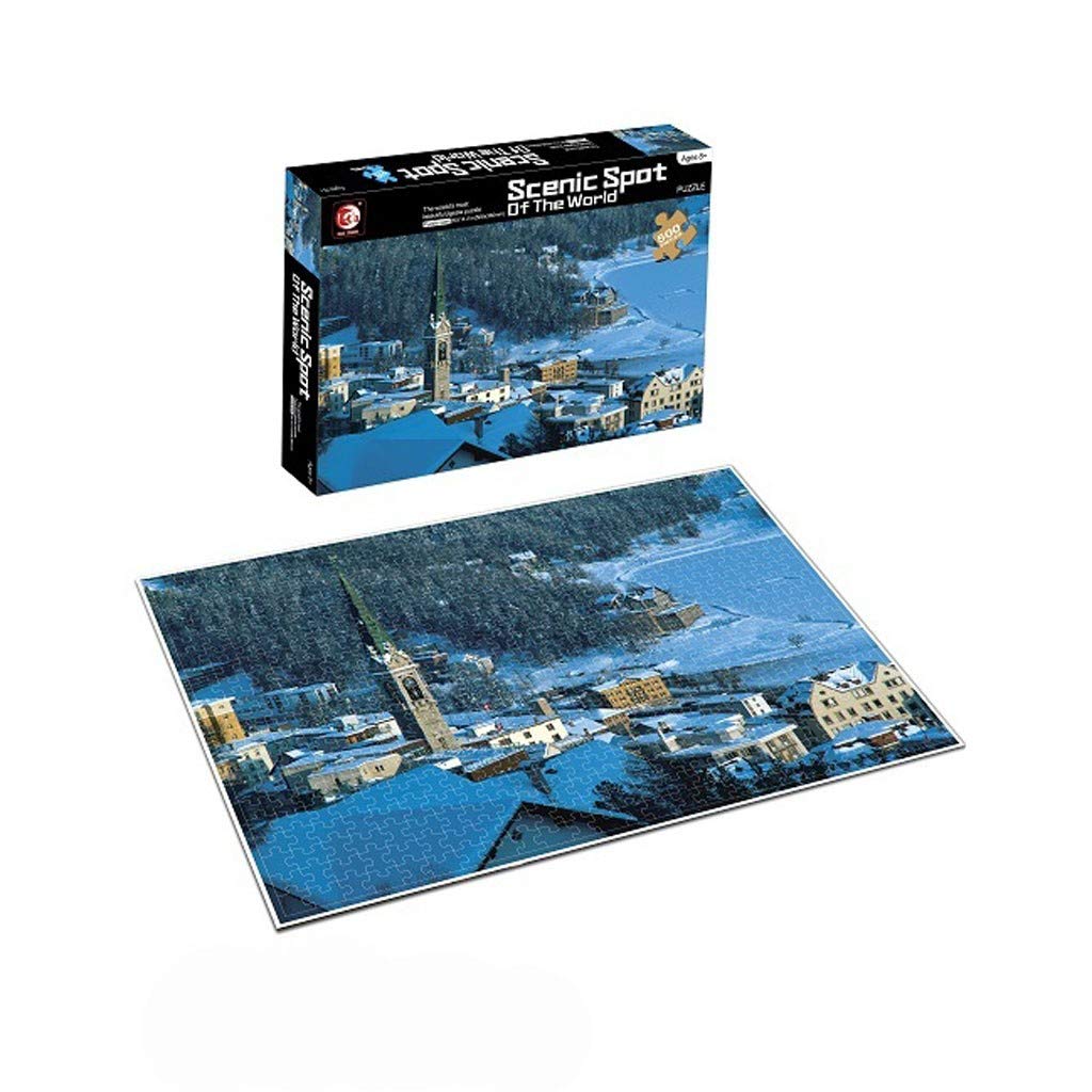 Youmymine 500 Pieces Jigsaw Puzzles for Adults Kids Micro-Sized Landscape Puzzles Personalized Gift Paper Painting Jigsaw Puzzles (B-2, 500 Pieces)