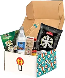Kit Oriental Sushi 5 itens - Nori, Arroz, Shoyu, Esteira, Gergelim