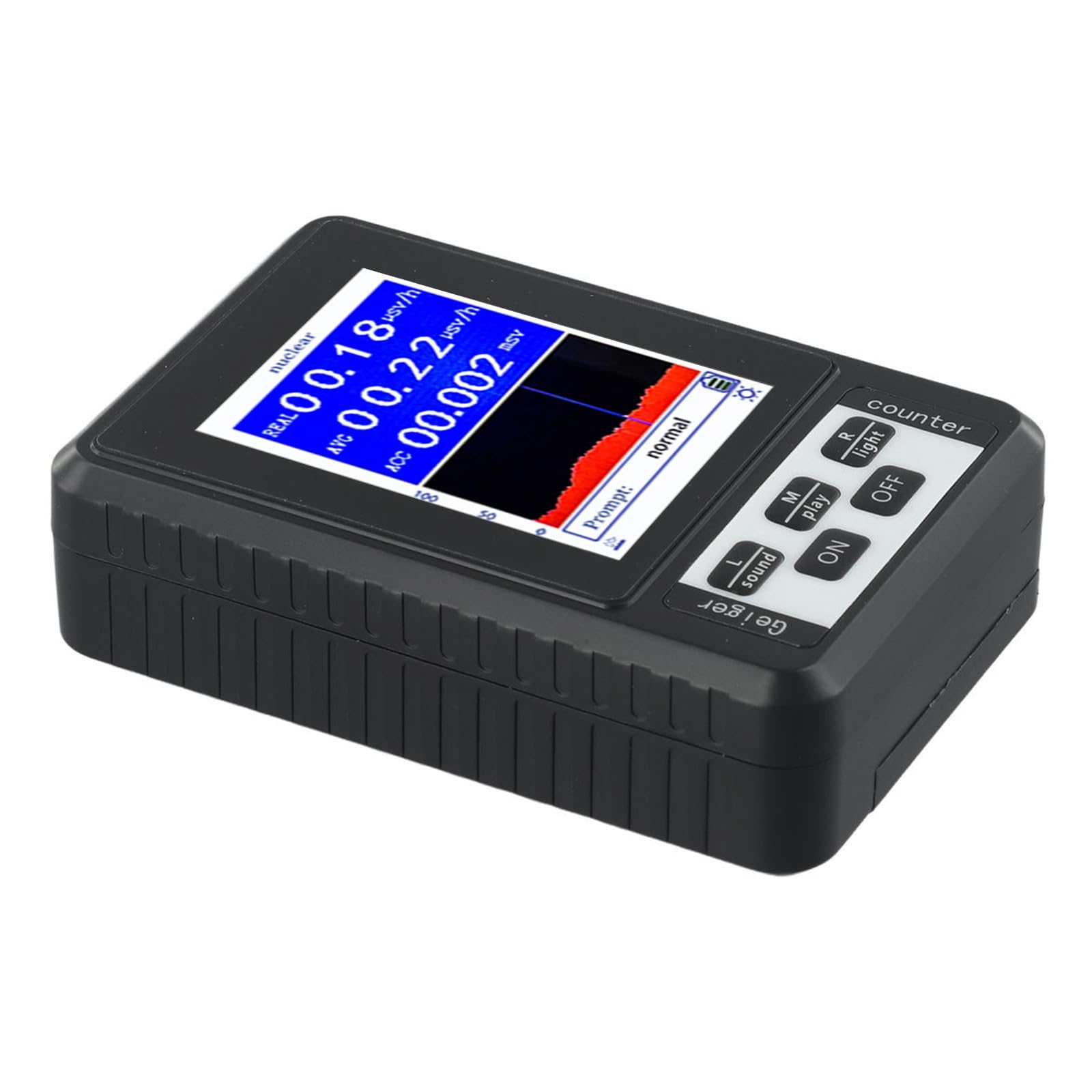 BR-9B Geiger Contatore Radiazioni Nucleari con Schermo 2.8 Pollici Beta Gamma X-Ray Tester Alta Sensibilità per Ispezione Materiali e Screening Radiofarmaceutico
