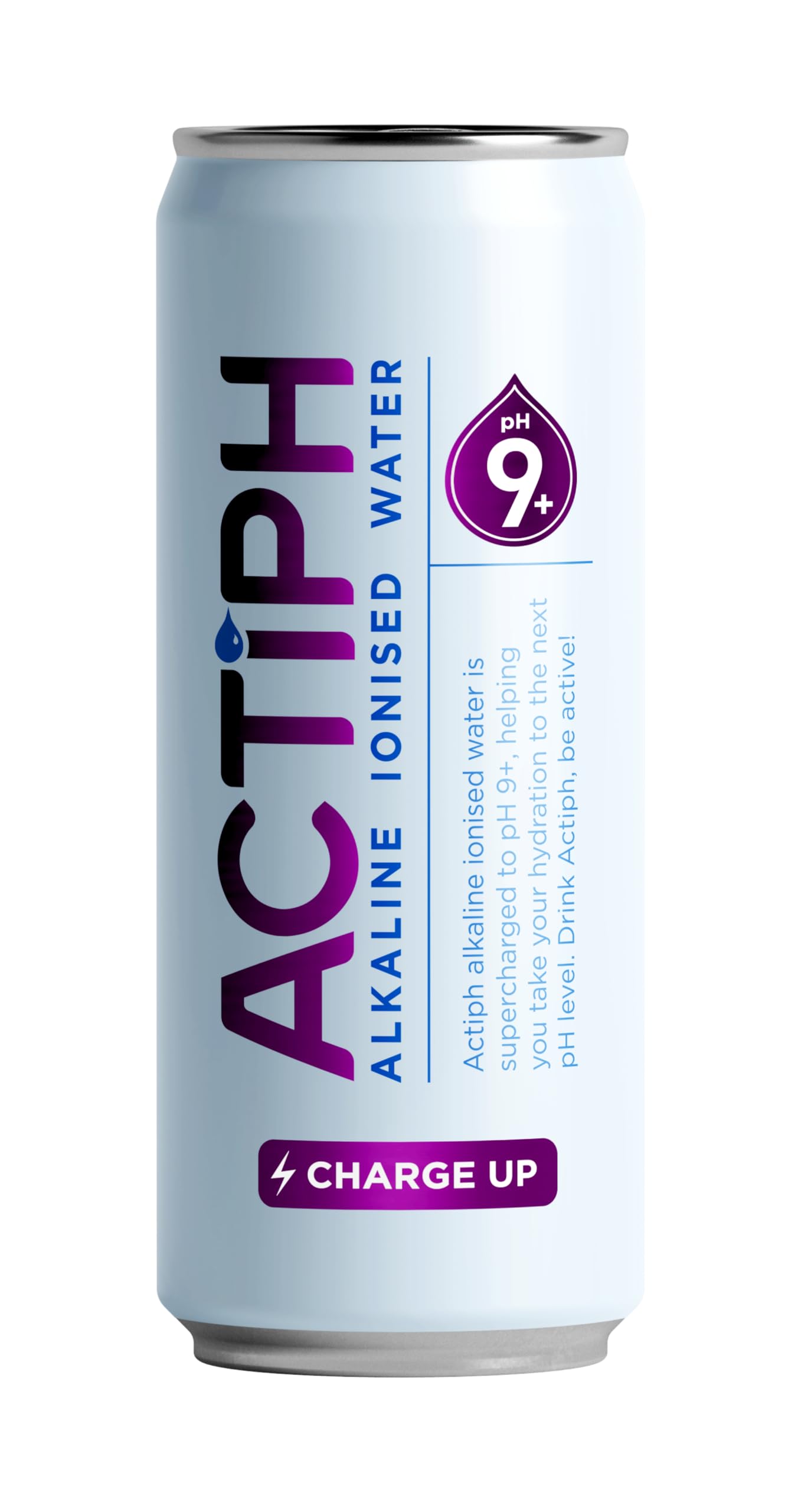 Alkaline Spring Water Cans pH9+ (12x 330ml) Purified with Electrolytes Clean and Smooth Taste ACTIPH Water