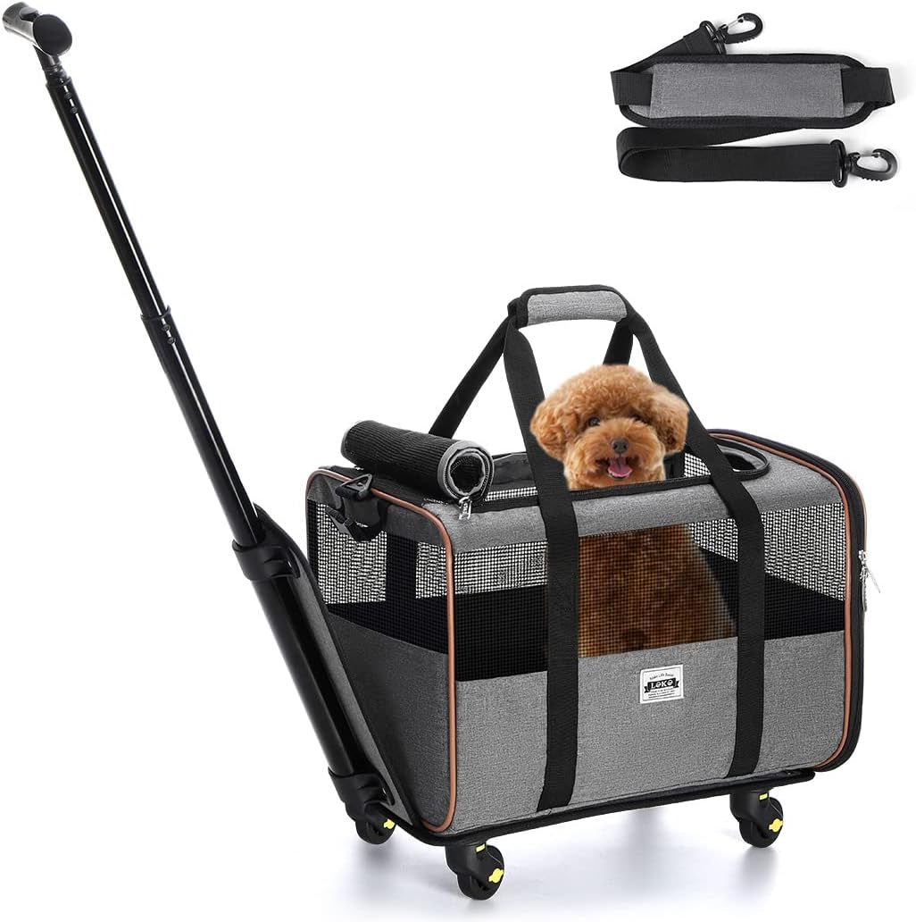 Coastal Pet Bergan Wheeled Comfort Carrier Black and Grey Pet Supplies
