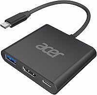 Vista 8 de Acer Adaptador USB C a HDMI, concentrador USB C multipuerto 4K con PD de 100W, puerto USBA 3.0, convertidor de audio y video digital multipuerto