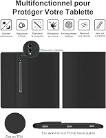 FOGARI Bluetooth Billentyűzet Samsung Galaxy Tab S9 Plus/S8 Plus/S7 FE/S7 Plus Tablethez - Fekete AZERTY Mágneses Védőtok 12,4" Készülékekhe 3